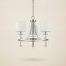 Silver Three-Light Chandelier with White Shades
