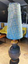 Large Mid Century Modern Ceramic Floor Lamp, H 60" (with lampshade)