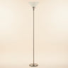 Nickel Torchiere Floor Lamp, Frosted Glass Dome