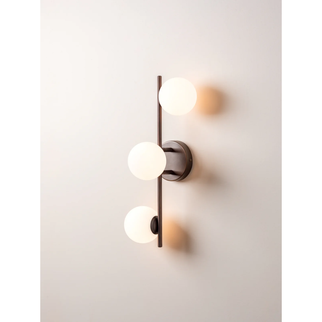 Coro - 3-Point Ceiling/Wall Lamp in Brown and Opal