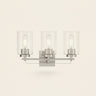 Textured Glass Three-Light Wall Sconce, Silver