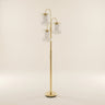 Crystal Candelabra Floor Lamp, Gold Three-Light