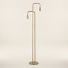 Brass Two-Light Torchiere Floor Lamp