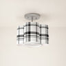 Sanibel Pendant Light, Black Plaid Shade