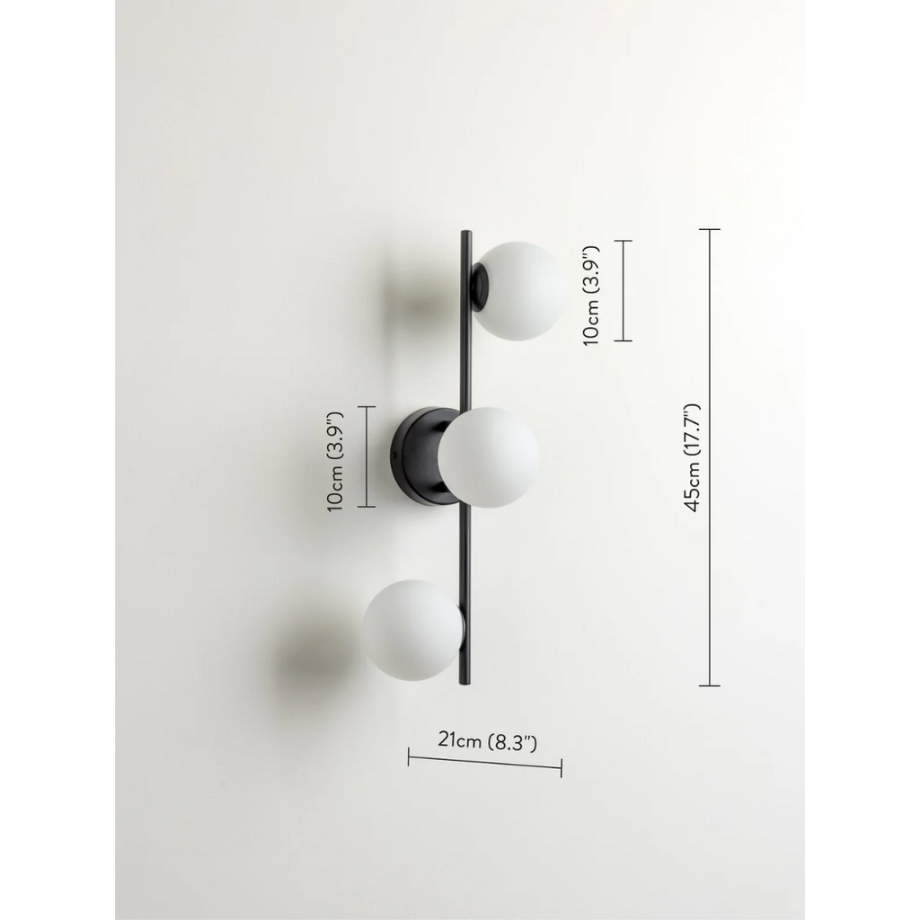 Coro - 3-Point Ceiling/Wall Lamp in Brown and Opal