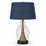 Black Urn Table Lamp with Navy Empire Shade