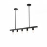 5-Point Linear Pendant Lamp – Matte Black 42"