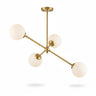 Asymmetrical 3-Arm Pendant Lamp – Opal Glass, Brass