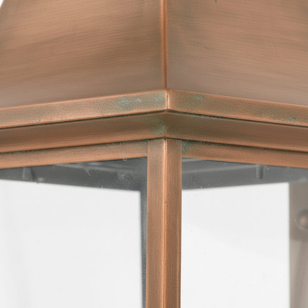 Copper Outdoor Wall Lantern Pair - Detail