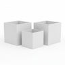 Glass Fiber Cube Planters – Set of 3 White