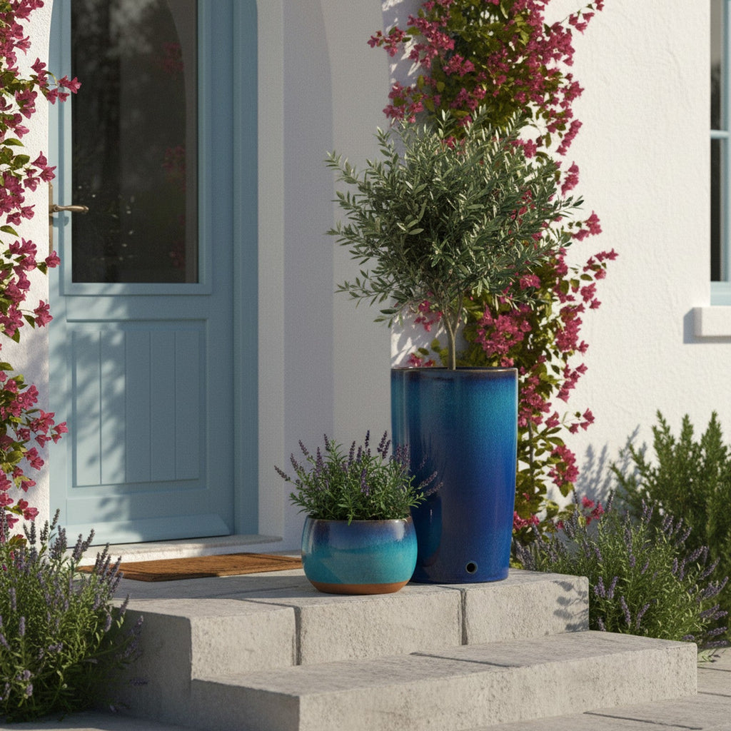 Glazed Ceramic Tall Planter - Context Scene