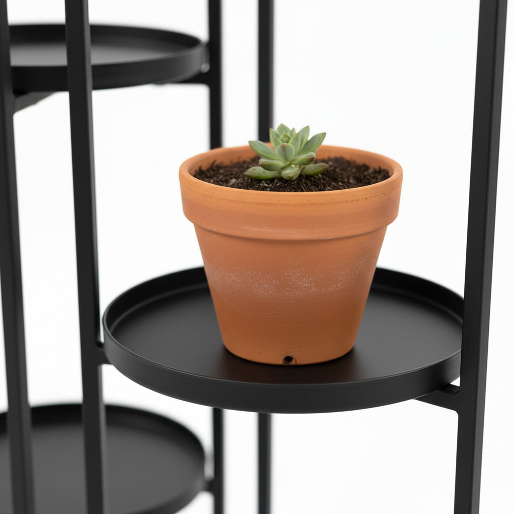 Black Metal 5-Tier Plant Stand - Detail