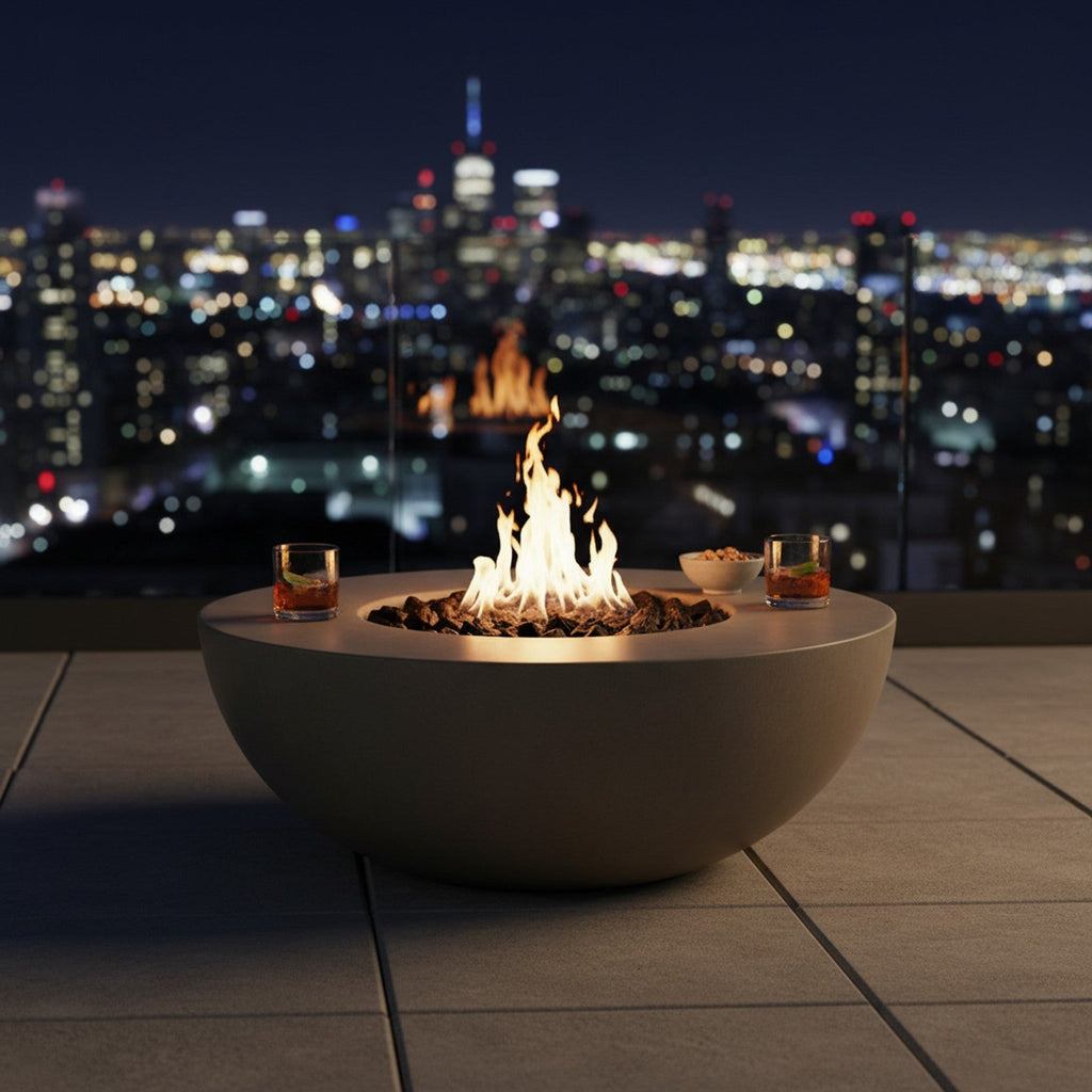 Concrete Fire Bowl Table - Context Scene