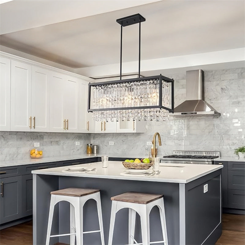 Rustic Style Crystal Pendant Lamp for Dining Room