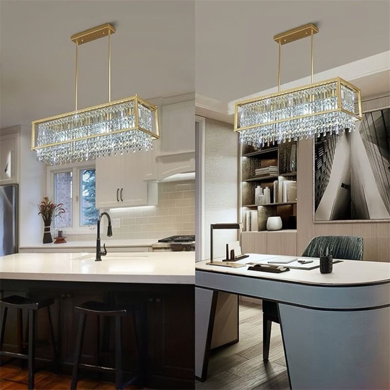 Rustic Style Crystal Pendant Lamp for Dining Room