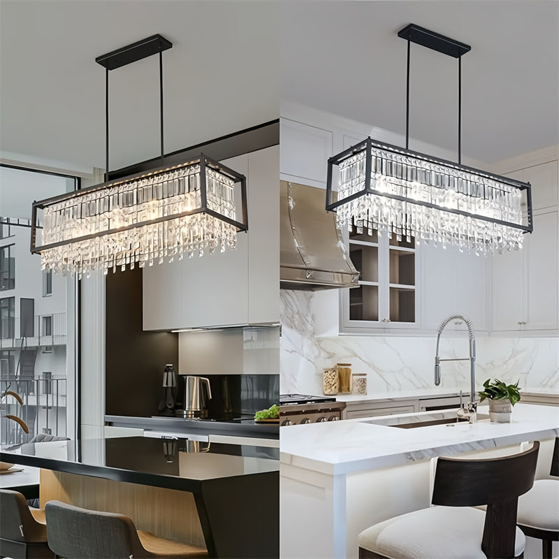 Rustic Style Crystal Pendant Lamp for Dining Room