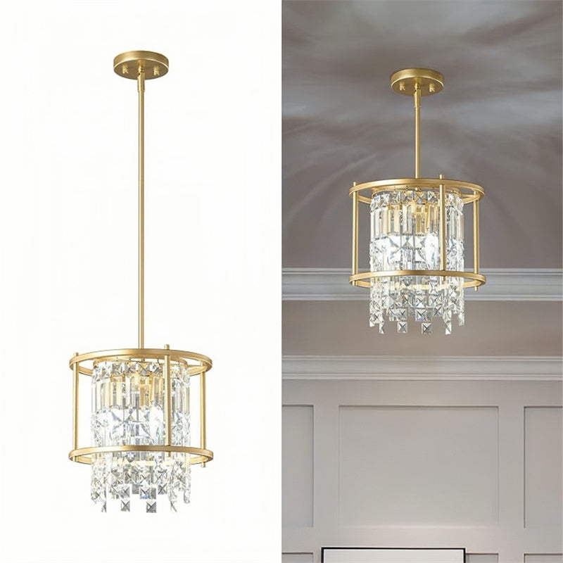 Rustic Style Crystal Pendant Lamp for Dining Room