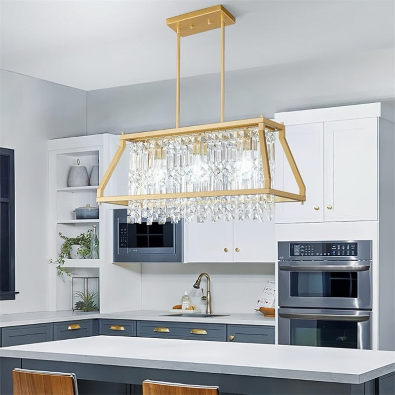 Rustic Style Crystal Pendant Lamp for Dining Room