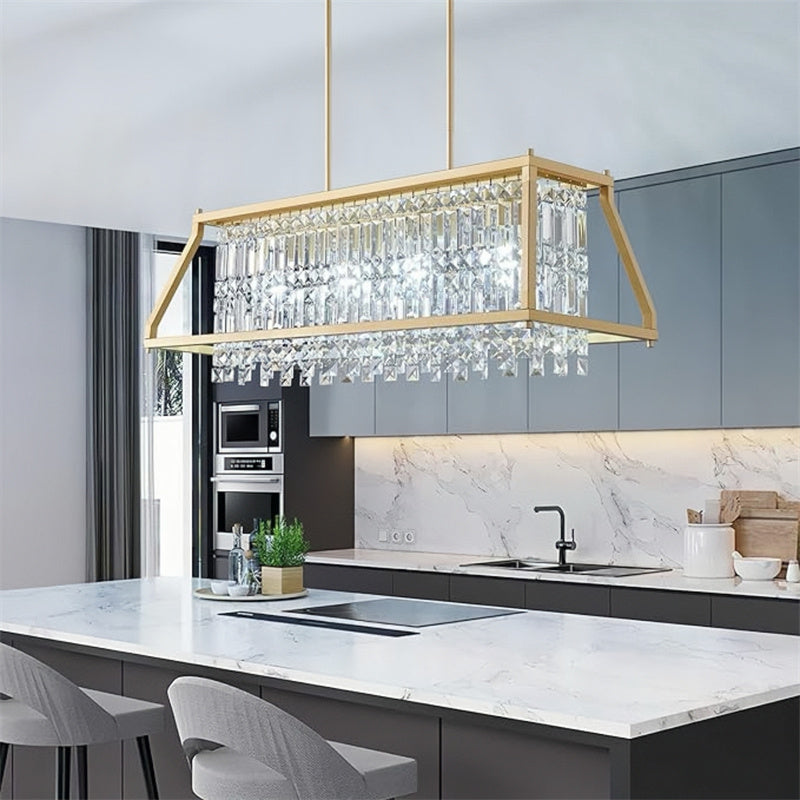 Rustic Style Crystal Pendant Lamp for Dining Room