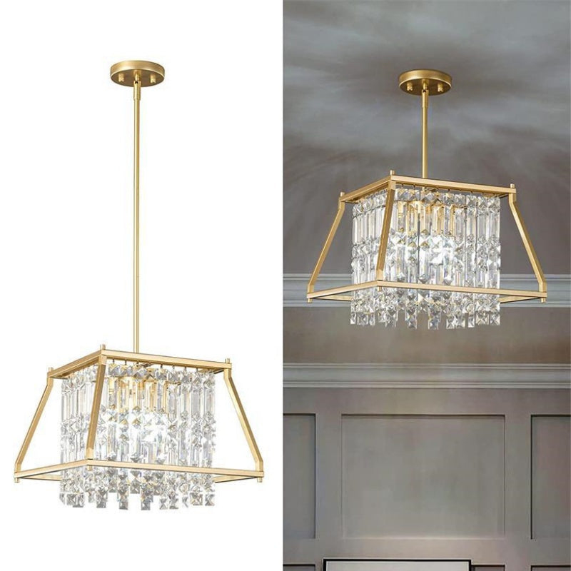 Rustic Style Crystal Pendant Lamp for Dining Room