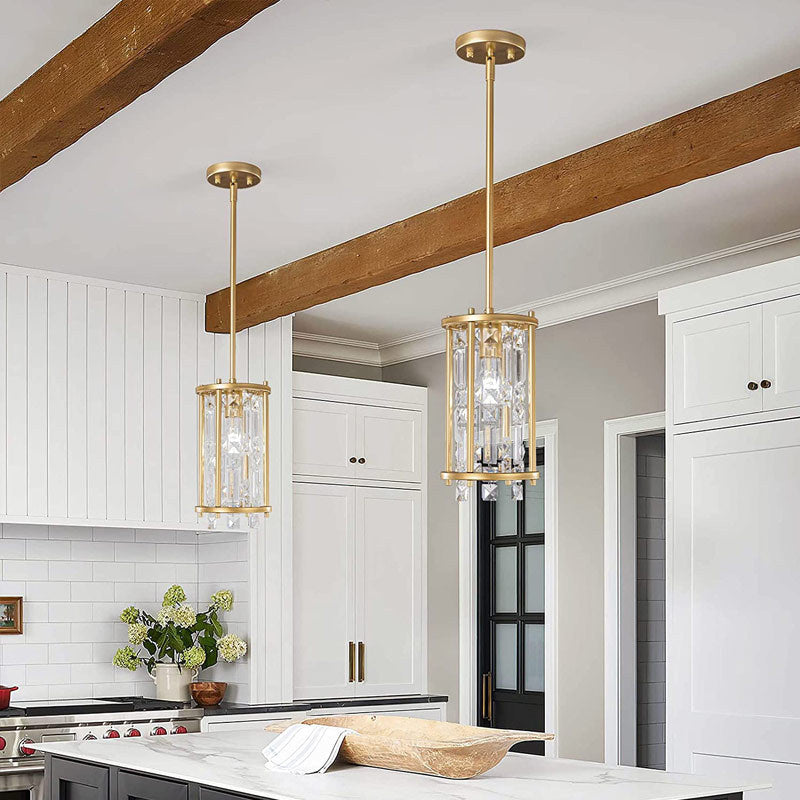 Rustic Style Crystal Pendant Lamp for Dining Room