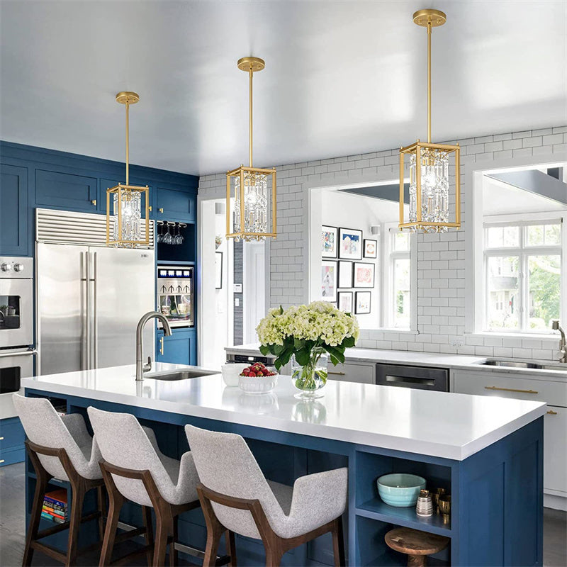 Rustic Style Crystal Pendant Lamp for Dining Room