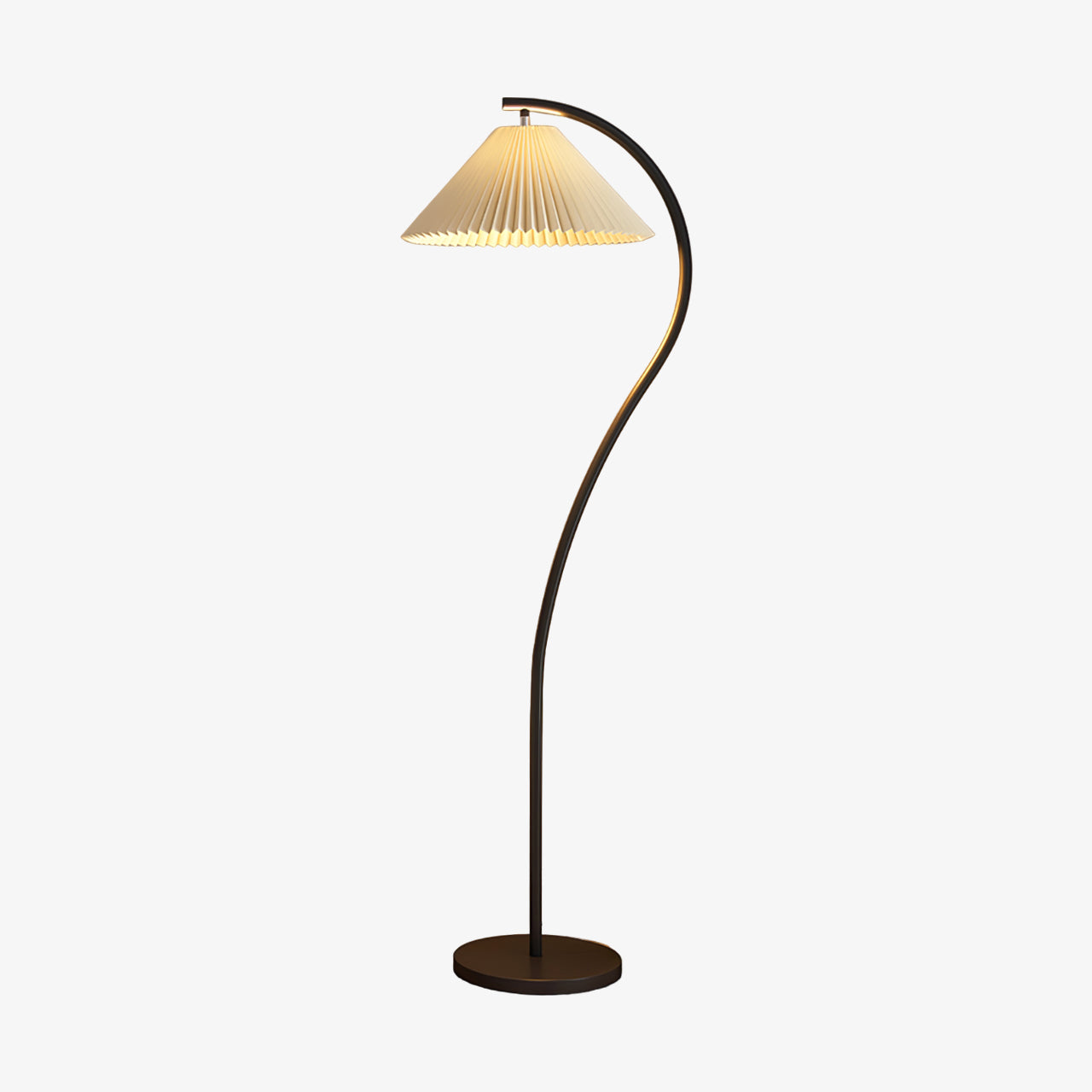 Crescini Floor Lamp with Pleated Lampshade