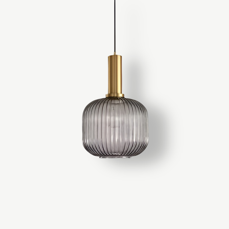HuedRibbad Pendant Lamp - Striped Vintage Glass Chandelier
