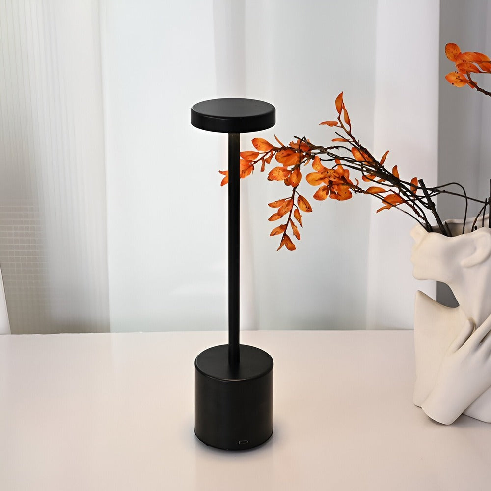 RetroGlow - Retro-Inspired LED Table Lamp with Wireless and USB Charging