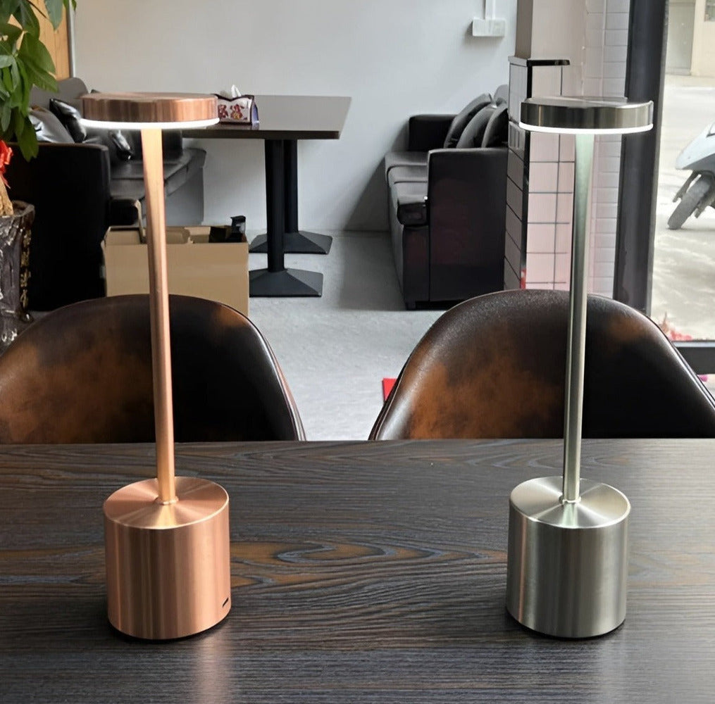 RetroGlow - Retro-Inspired LED Table Lamp with Wireless and USB Charging