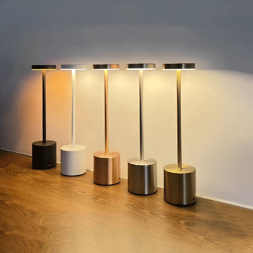 RetroGlow - Retro-Inspired LED Table Lamp with Wireless and USB Charging