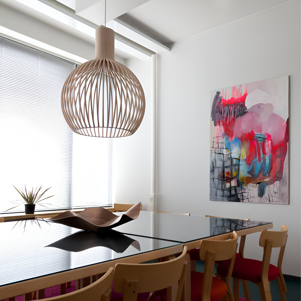 Nordic Pendant Lamp – Vintage Rustic Wood Pendant Lamp for Living Room