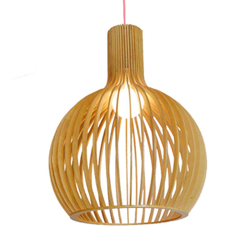 Nordic Pendant Lamp – Vintage Rustic Wood Pendant Lamp for Living Room