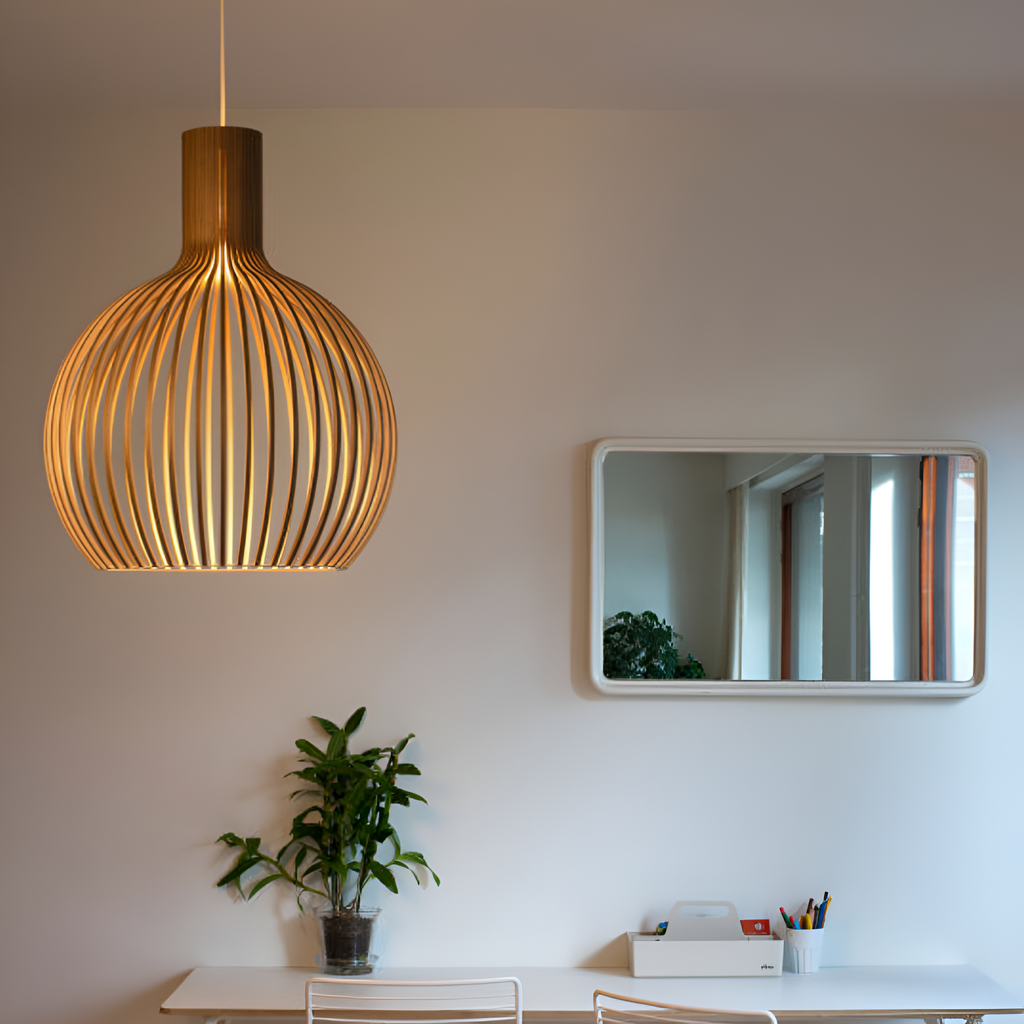Nordic Pendant Lamp – Vintage Rustic Wood Pendant Lamp for Living Room