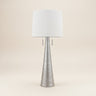 Silver Two-Light Table Lamp with White Empire Shade