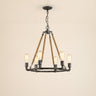 Six-Light Candle Chandelier, Brown & Black