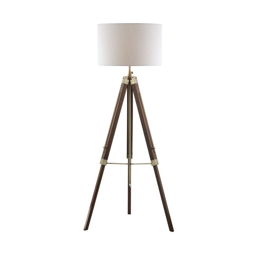 Dar EAS4947 Wooden Floor Lamp on Stand with 1 Light