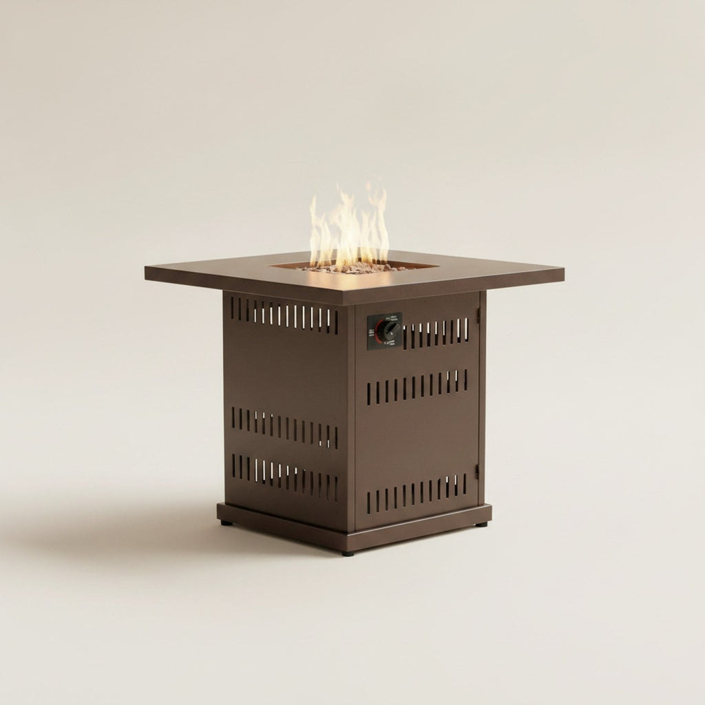 Steel Propane Square Fire Pit Table With Cover - hero