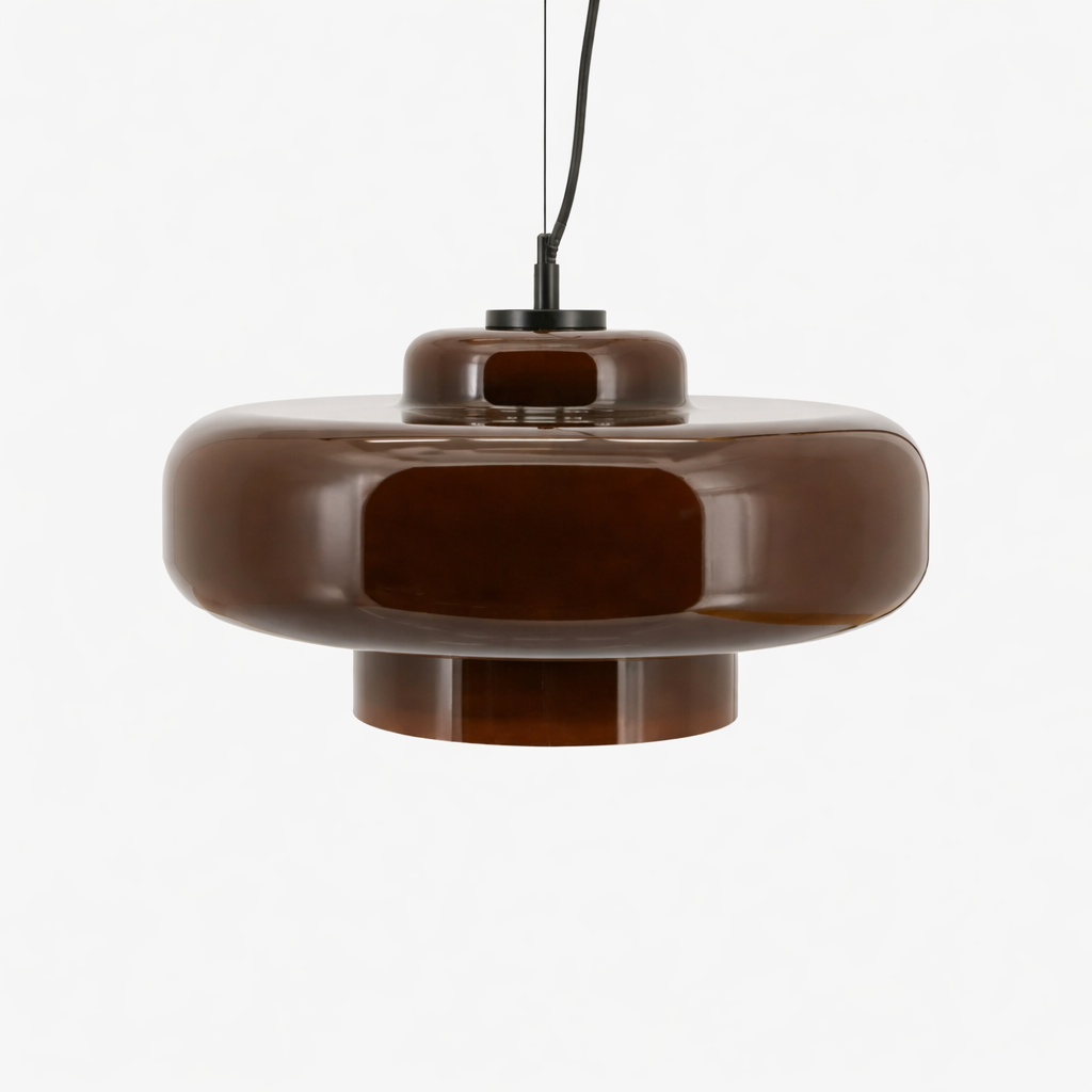 Glass Pendant Lamp With Rounded Shade