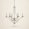 Nickel Six-Light Candle Chandelier