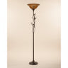 Rustic Torchiere Floor Lamp, Frosted Glass Dome
