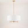 Five-Light Drum Shade Chandelier, White