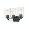 Textured Glass Three-Light Wall Sconce, Bronze