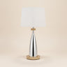 Geometric Table Lamp with USB Port & White Shade, Bronze