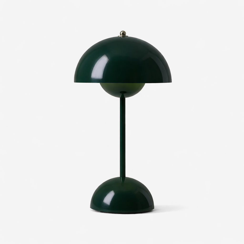 Lacquered Table Lamp With Geometric Form