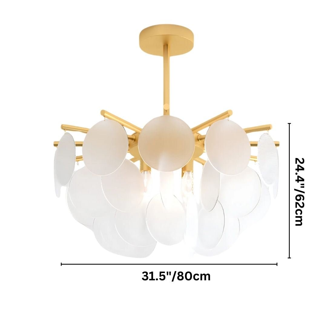 AuroraLuxe Chandelier with Glass Discs