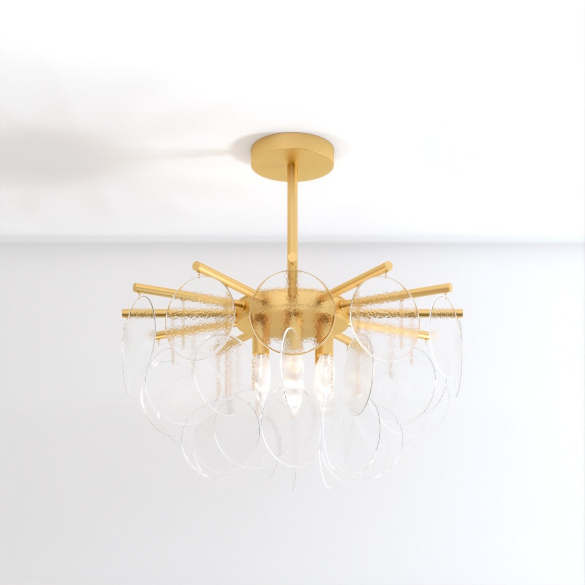 AuroraLuxe Chandelier with Glass Discs