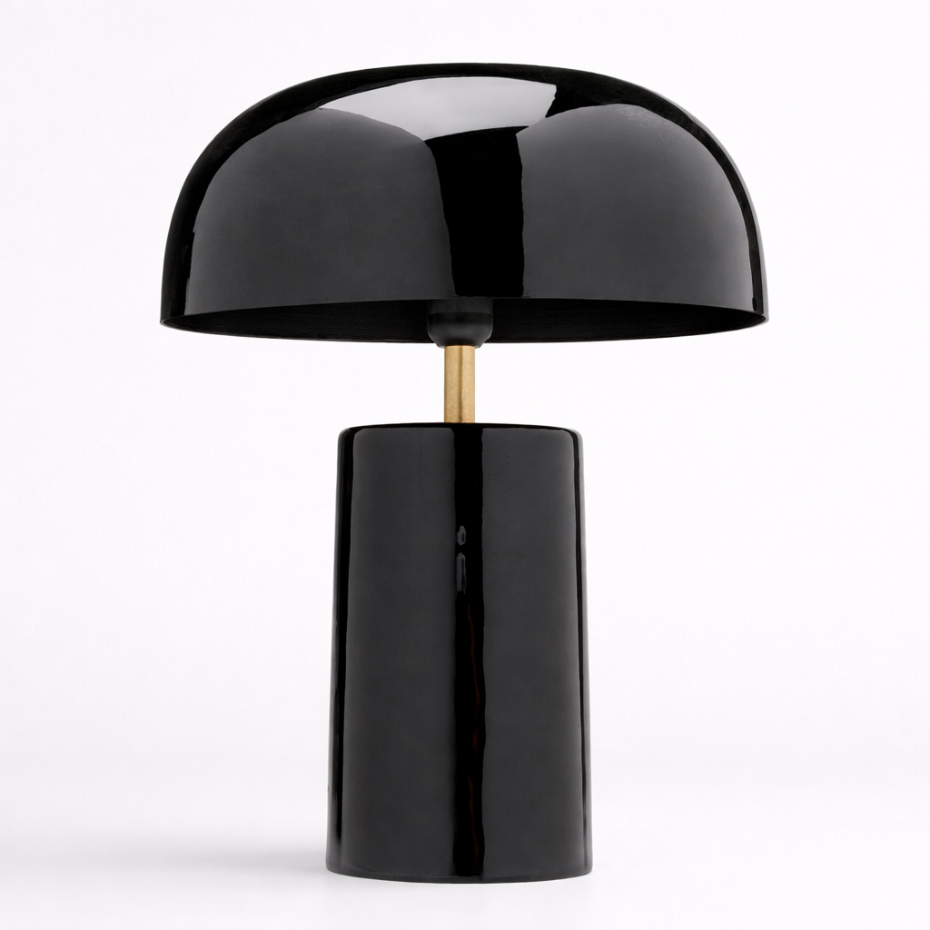 Table Lamp with Metal Shade and Glossy Finish