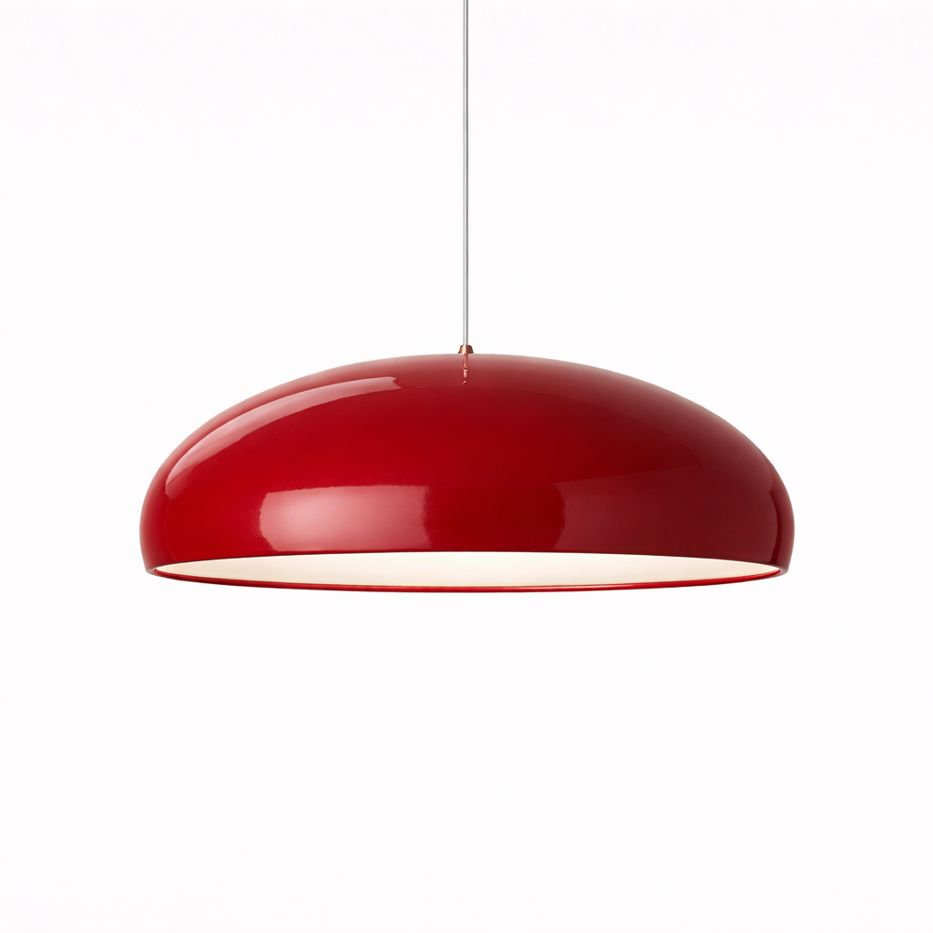 Metal Pendant Lamp with a Semicircular Shade