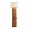 Floor Lamp Column with Shelf – Walnut and Brass
